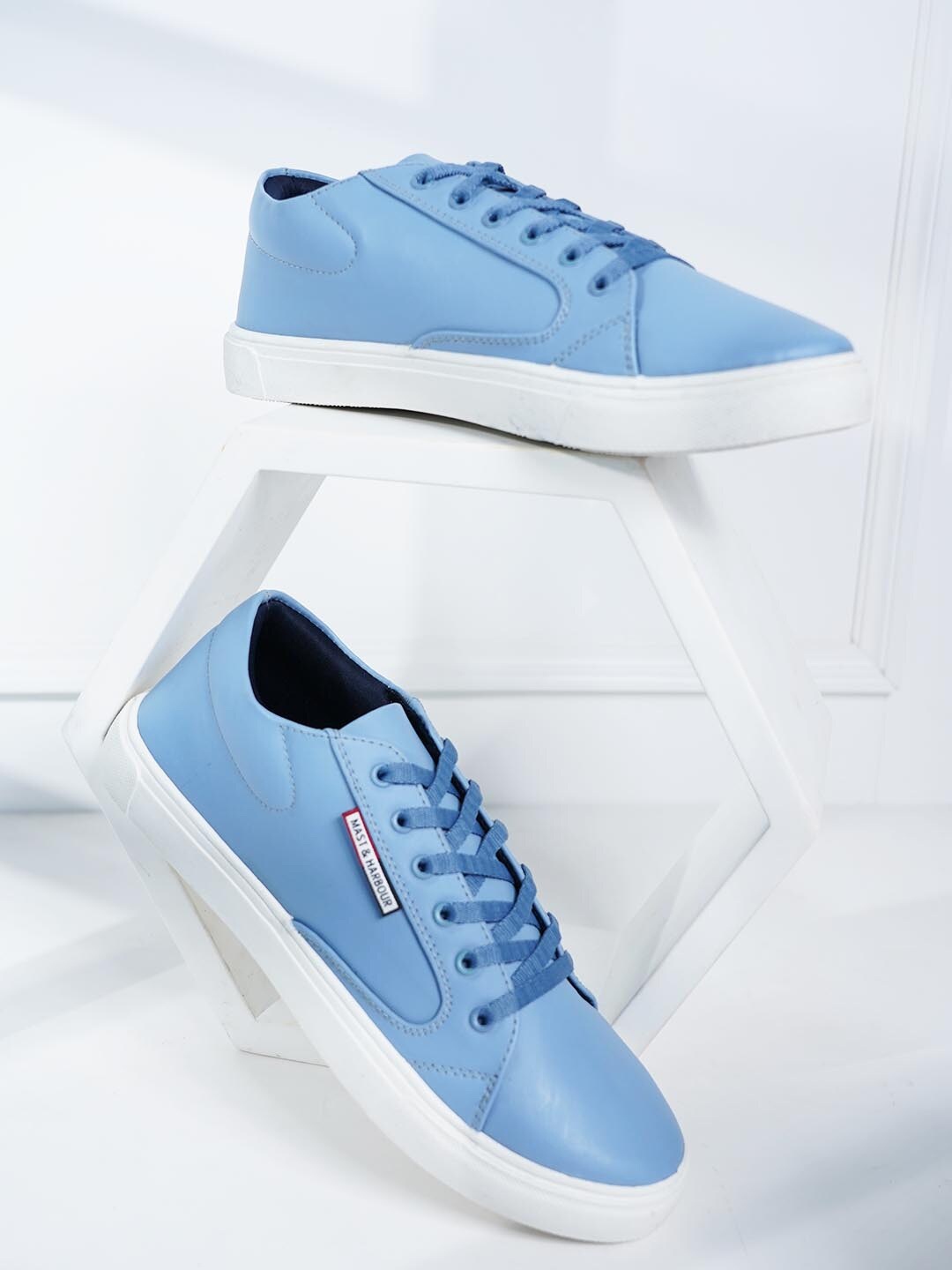 

Mast & Harbour Men Blue And White Contrast Sole Sneakers