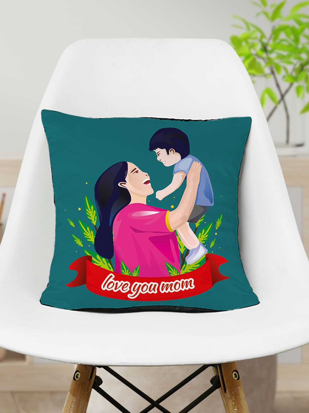 

Crazy Corner Mother's Day Green & Pink Printed Pre-Filled Cushion