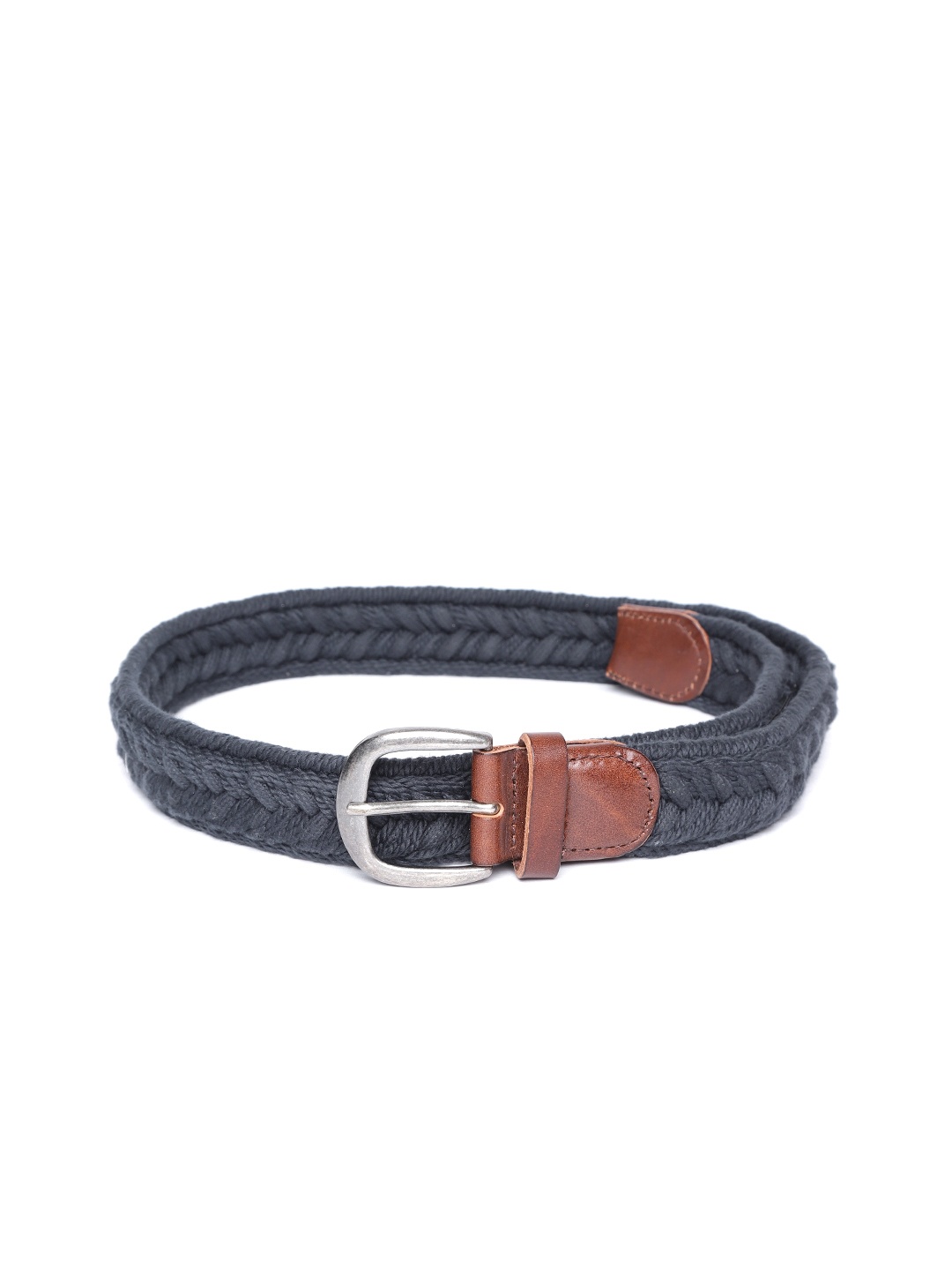 

MANGO MAN Men Navy Blue Braided Belt