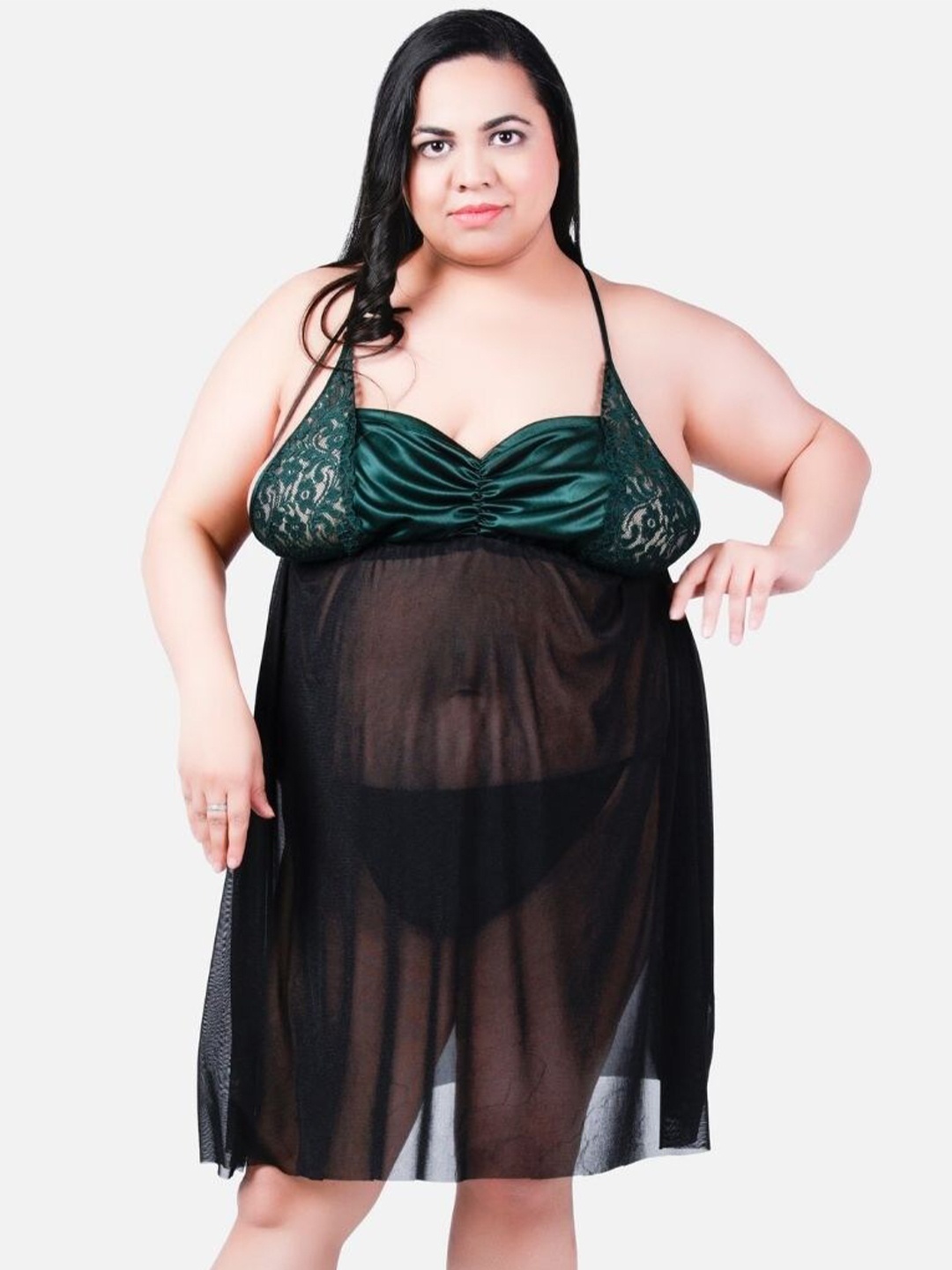 

Klamotten Plus Size Baby Doll, Black