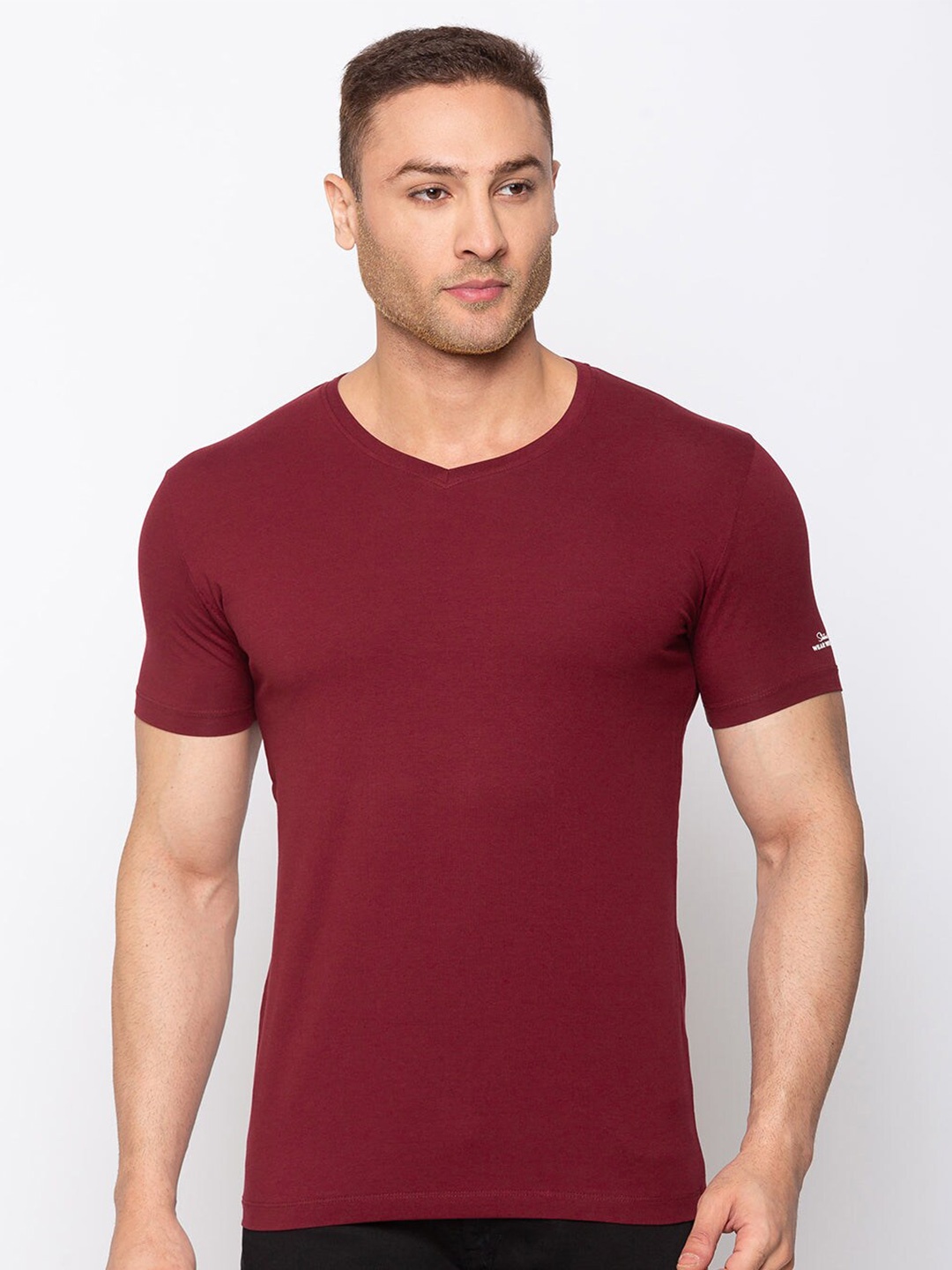

Status Quo V-Neck Short Sleeves T-Shirt, Maroon