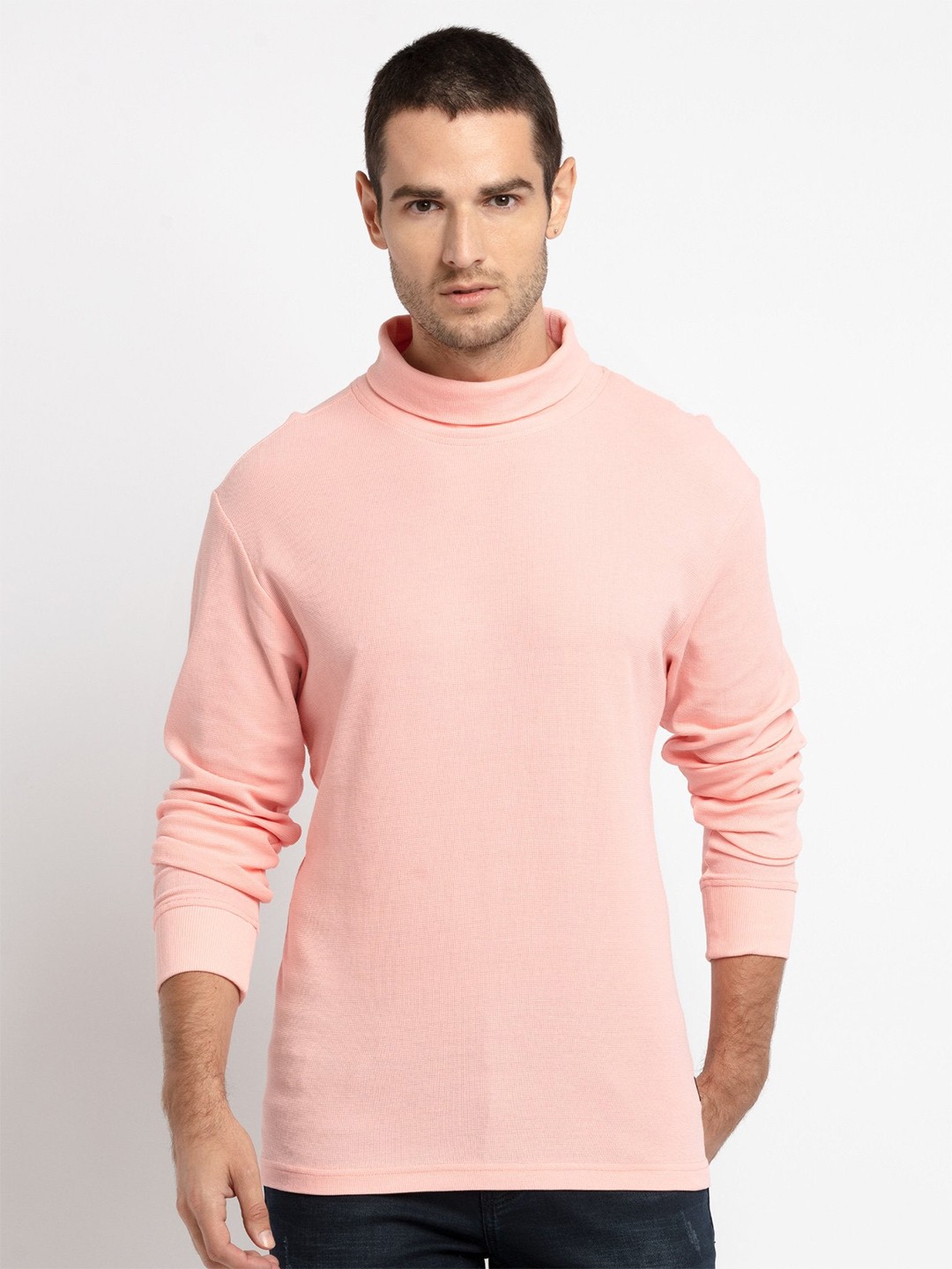 

Status Quo Turtle Neck Long Sleeves T-shirt, Peach