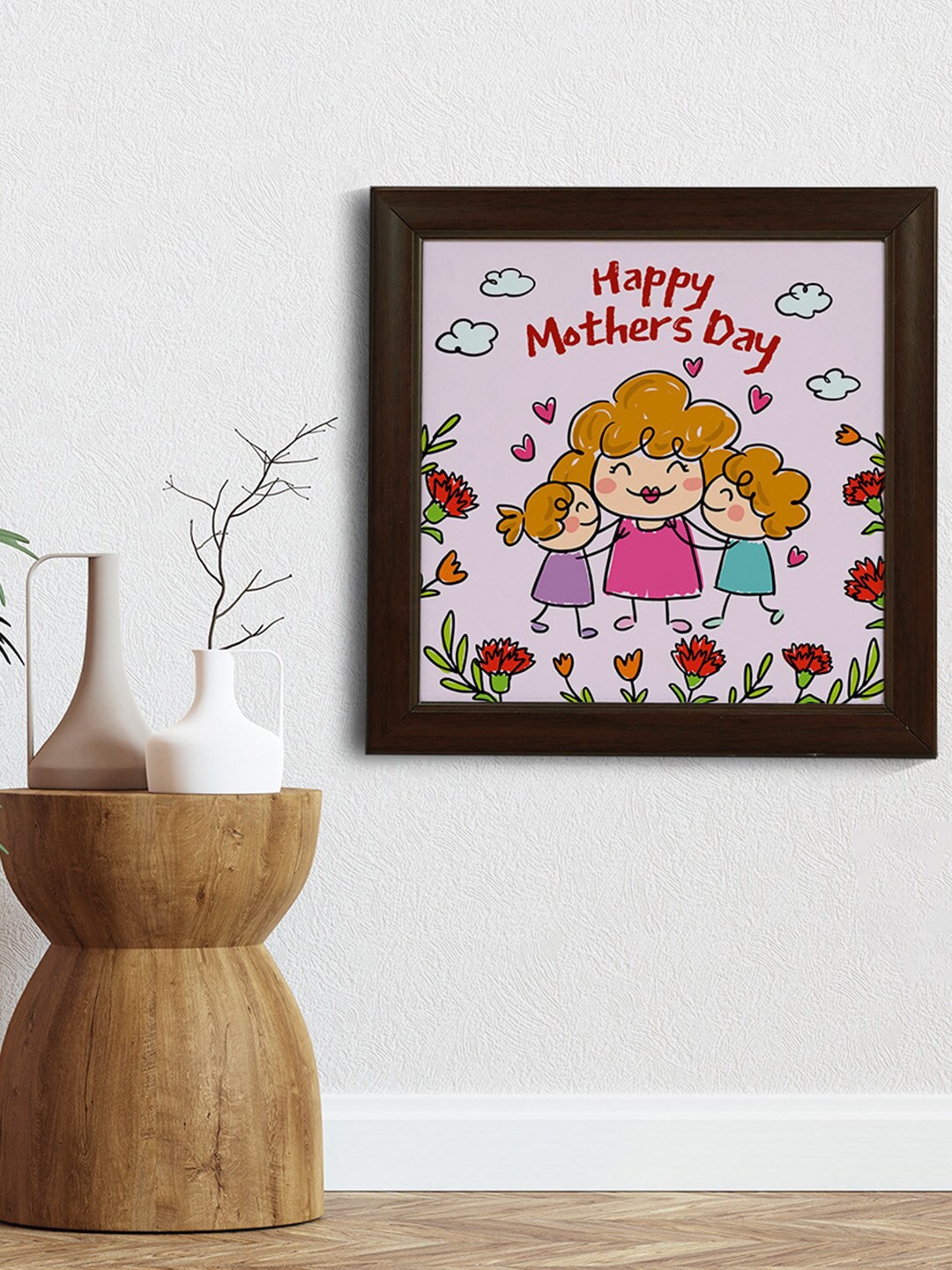 

Crazy Corner Pink & Mustard Yellow Printed Mother's Day Photo Frame