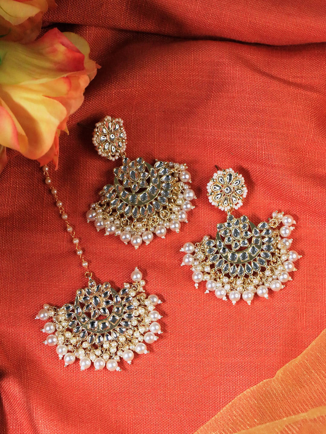 

Ishhaara Brass-Plated Contemporary Drop Earrings, Gold