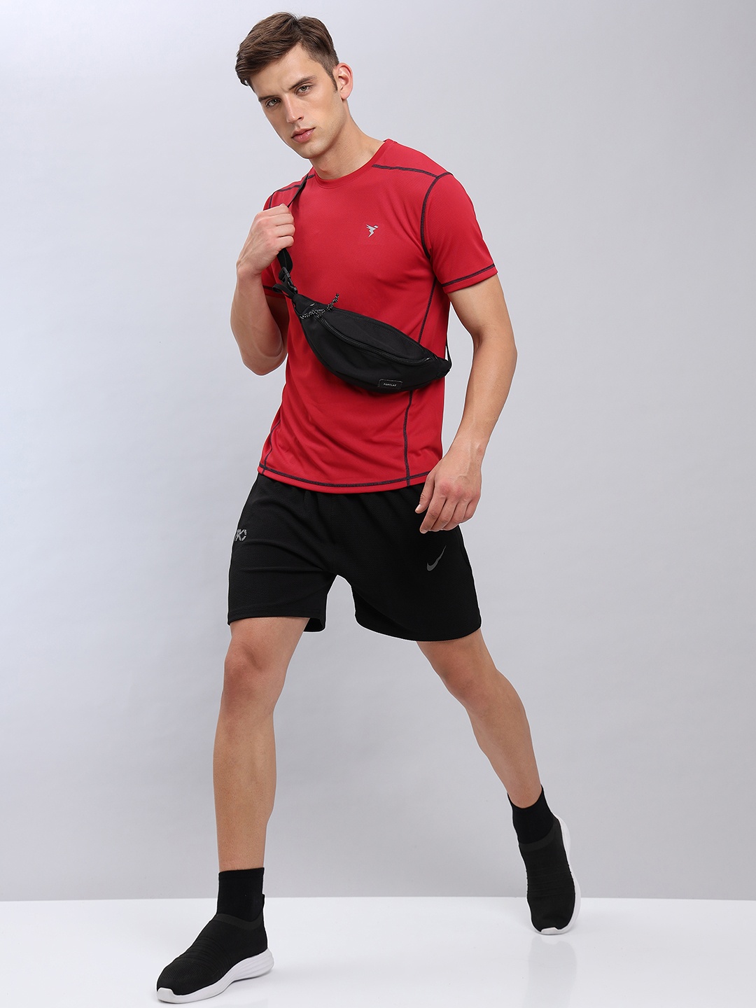 

Technosport Antimicrobial Technology Slim Fit Sports T-Shirt, Red
