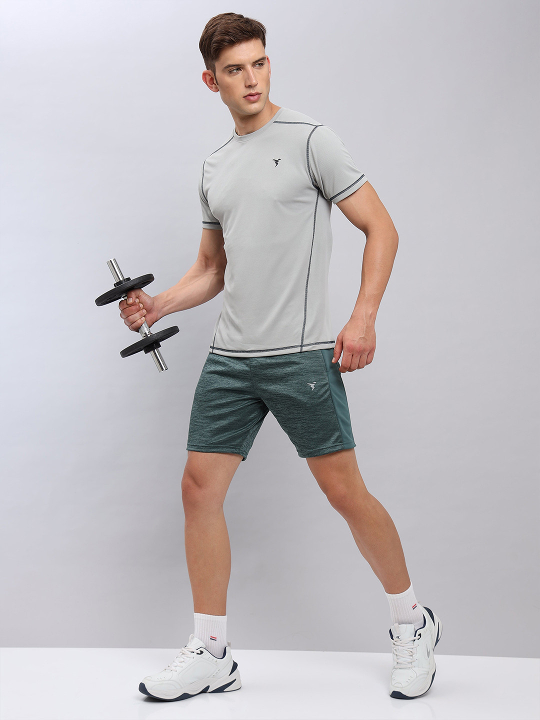 

Technosport Round Neck Antimicrobial Slim Fit T-shirt, Grey