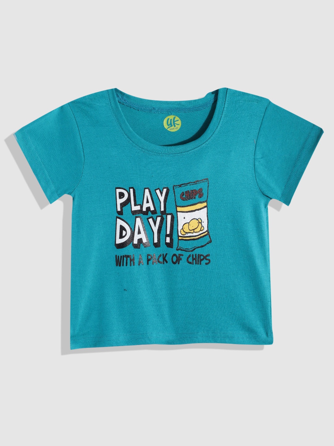 

YK Boys Typography Printed Pure Cotton T-shirt, Blue