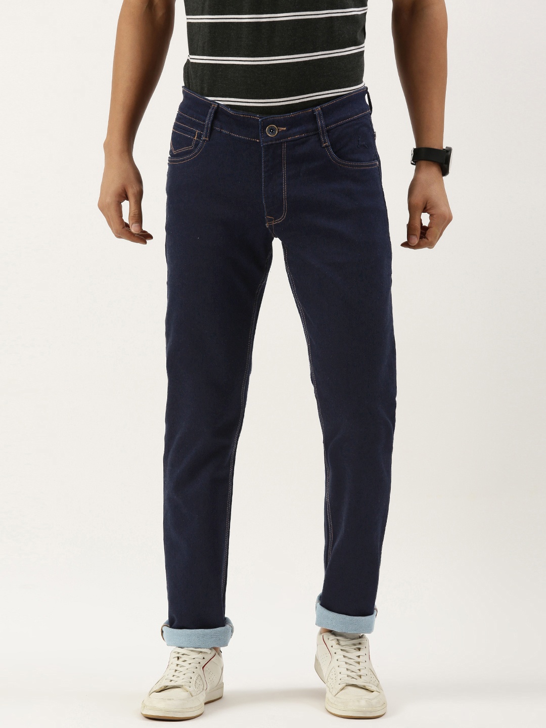 

Parx Men Tapered Fit Stretchable Jeans, Blue
