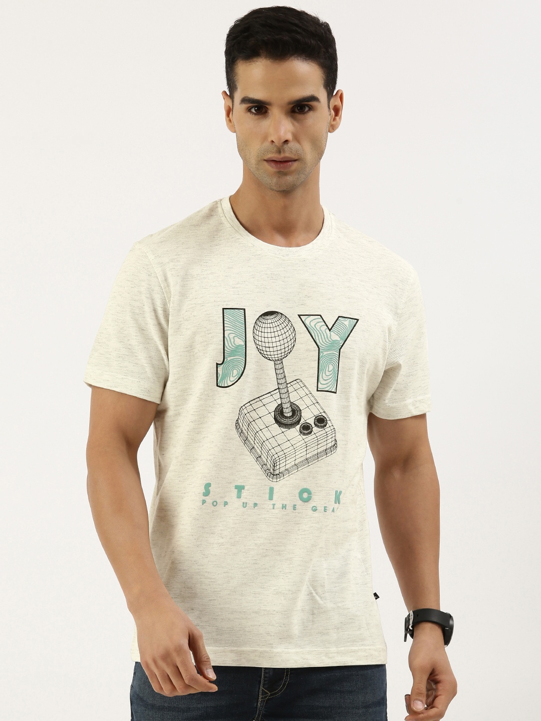 

Parx Men Graphic Printed Round Neck T-shirt, White