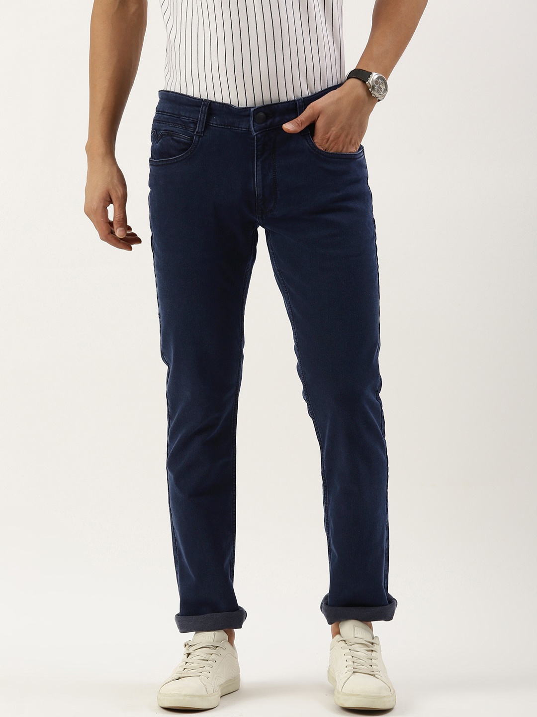

Parx Men Tapered Fit Stretchable Jeans, Blue