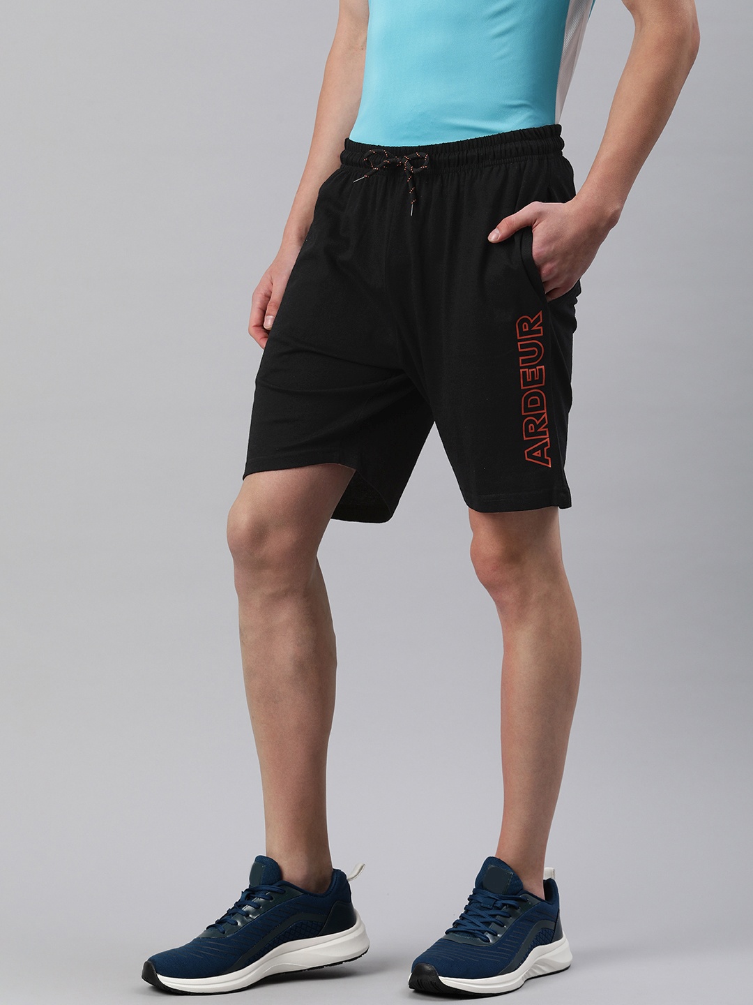 

ARDEUR Men Typography Printed Regular Fit Shorts, Black