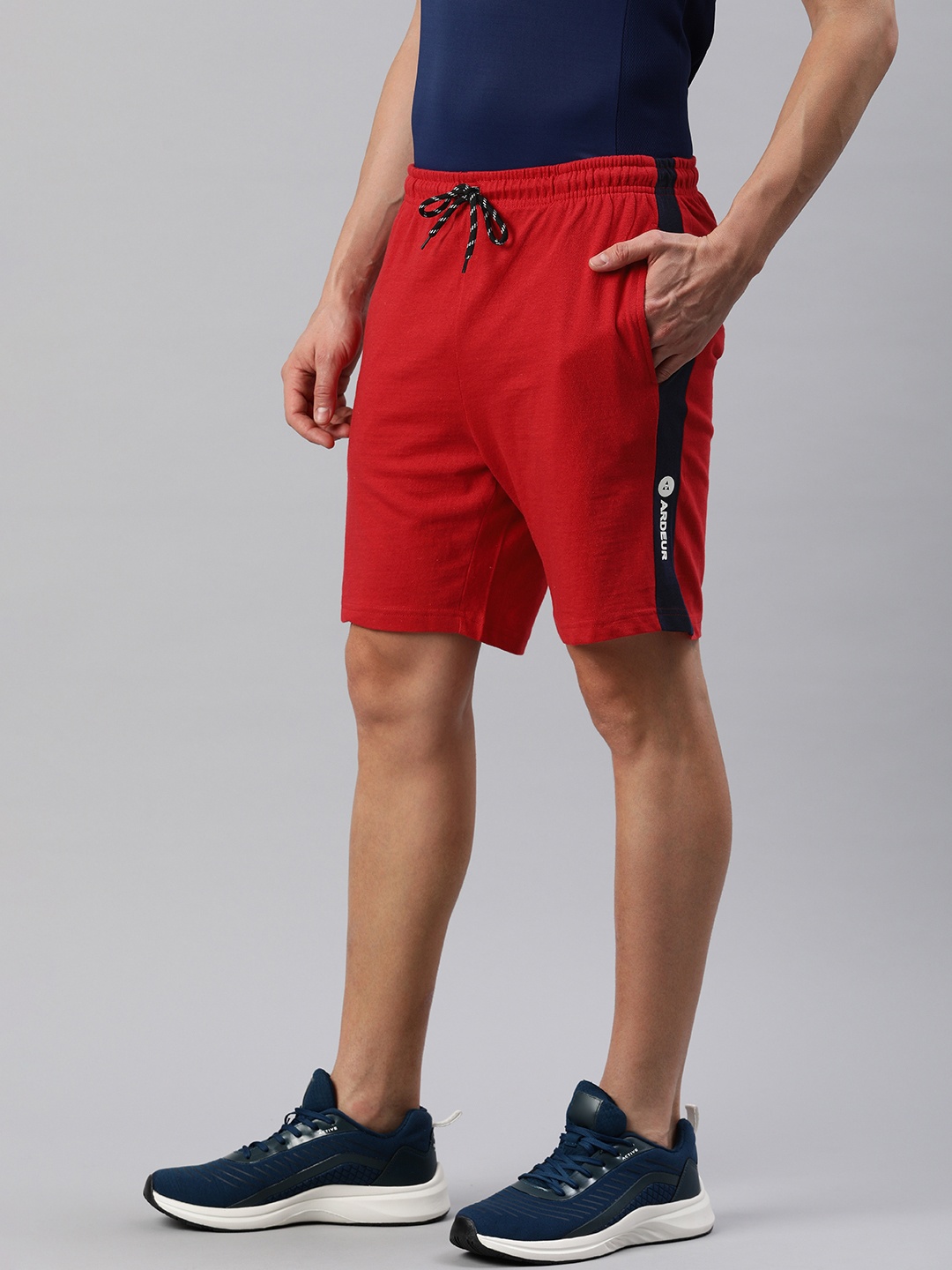 

ARDEUR Men Solid Regular Fit Shorts, Red