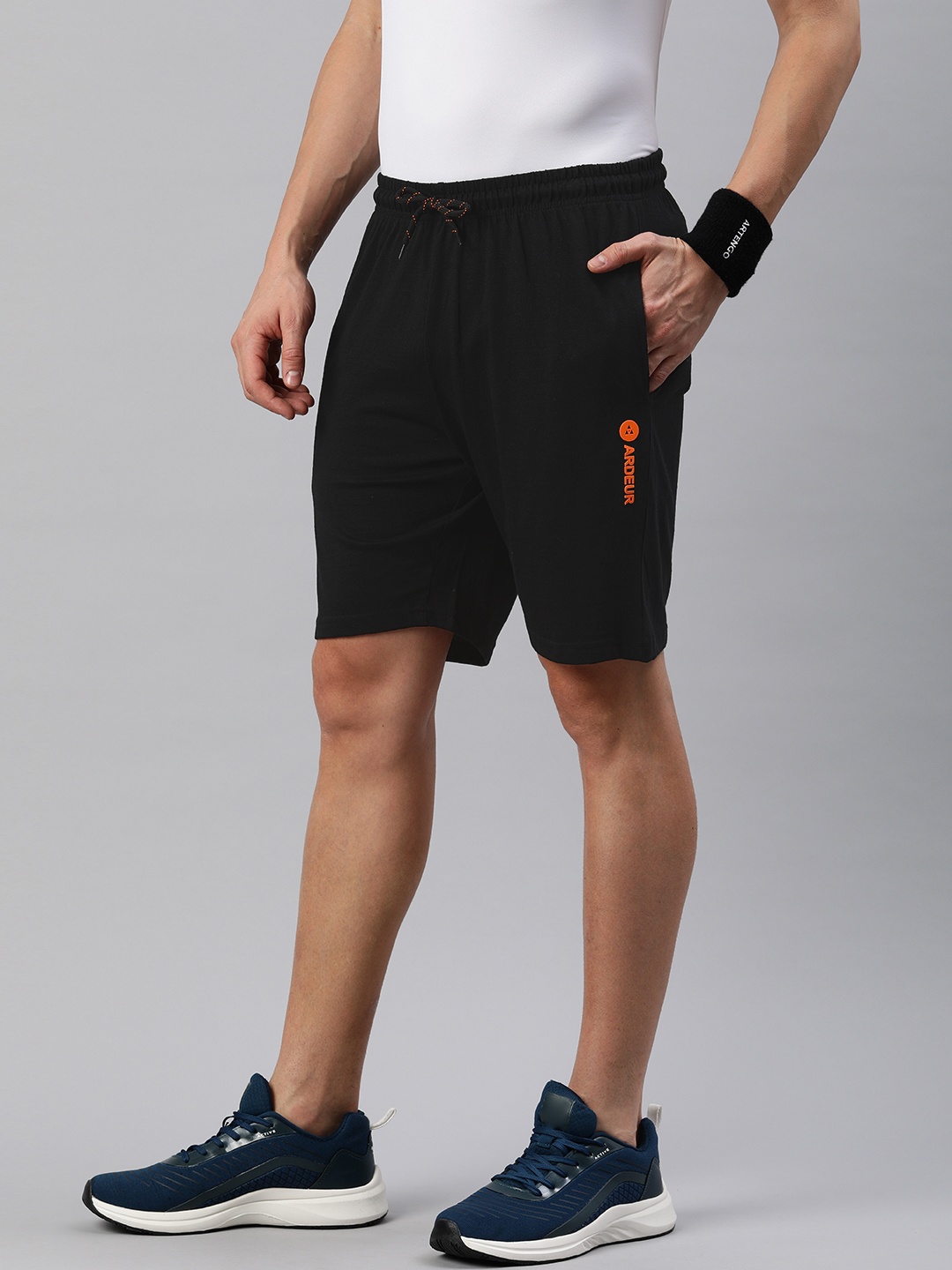 

ARDEUR Men Solid Regular Fit Shorts, Black