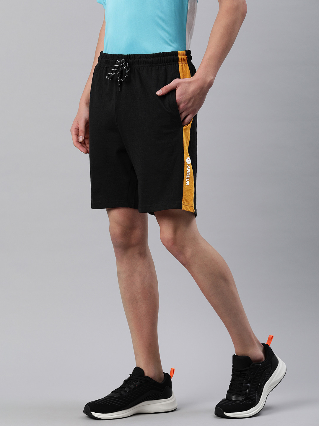 

ARDEUR Men Solid Regular Fit Shorts, Black