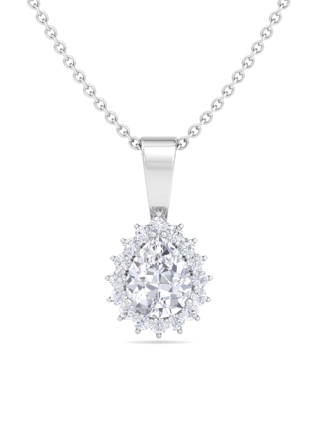 

Inddus Jewels 925 Sterling Silver Rhodium-Plated CZ Studded Pendant With Chain