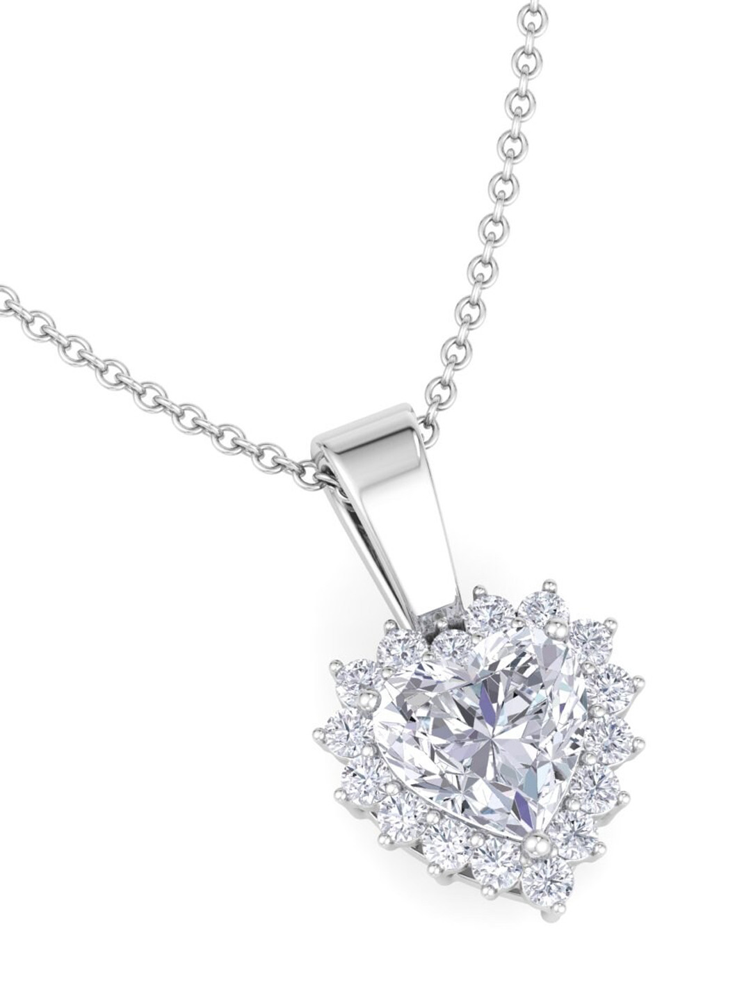 

Inddus Jewels 925 Sterling Silver Rhodium-plated CZ Studded Pendant With Chain