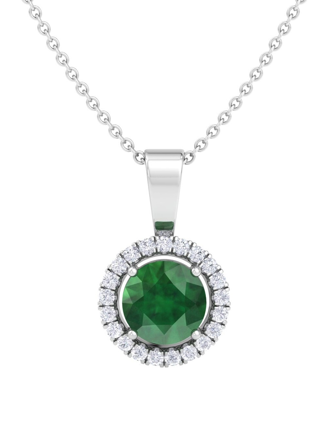 

Inddus Jewels Sterling Silver Rhodium-Plated Necklace, Green