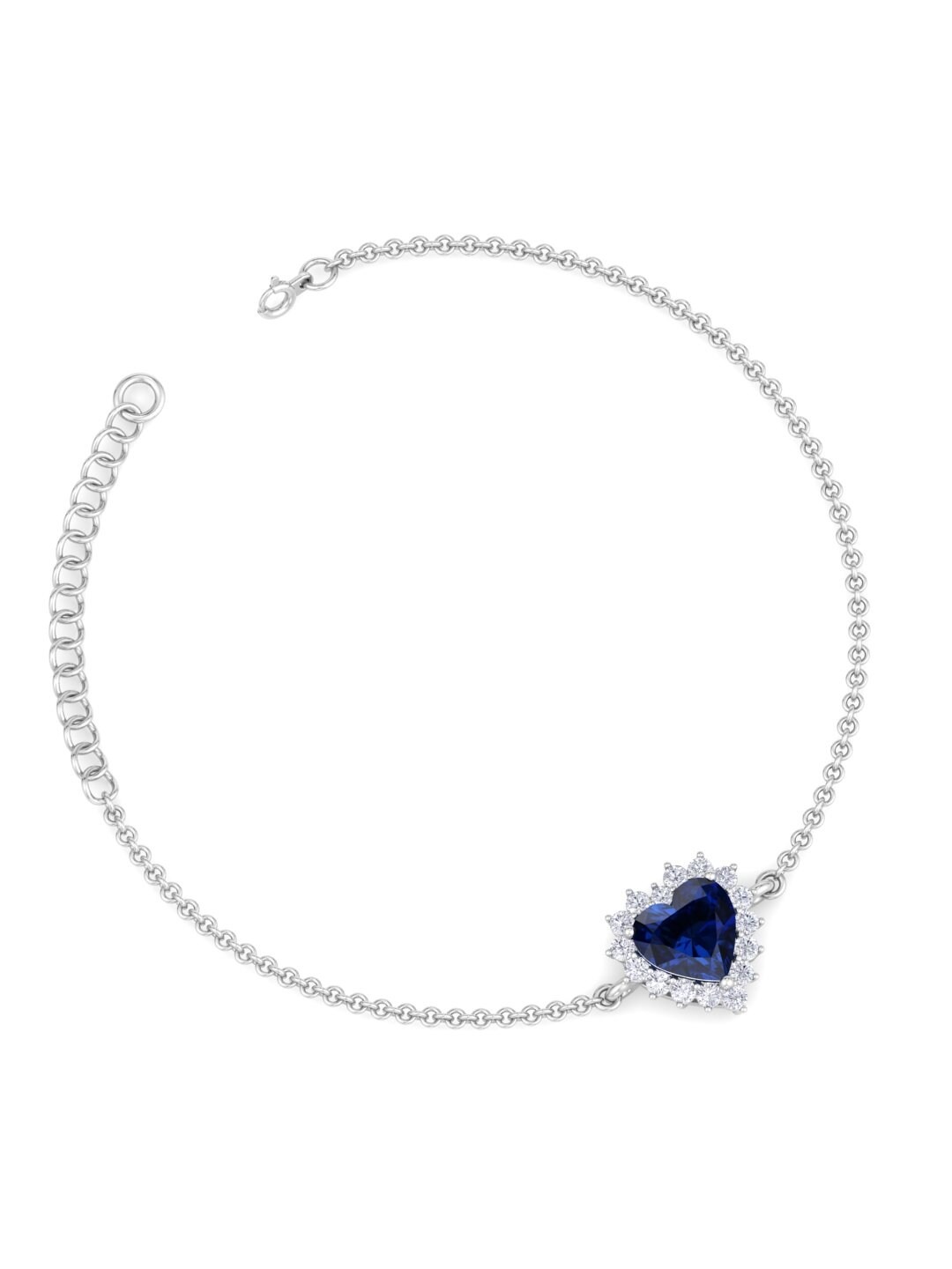 

Inddus Jewels Women Sterling Silver Cubic Zirconia Rhodium-Plated Link Bracelet