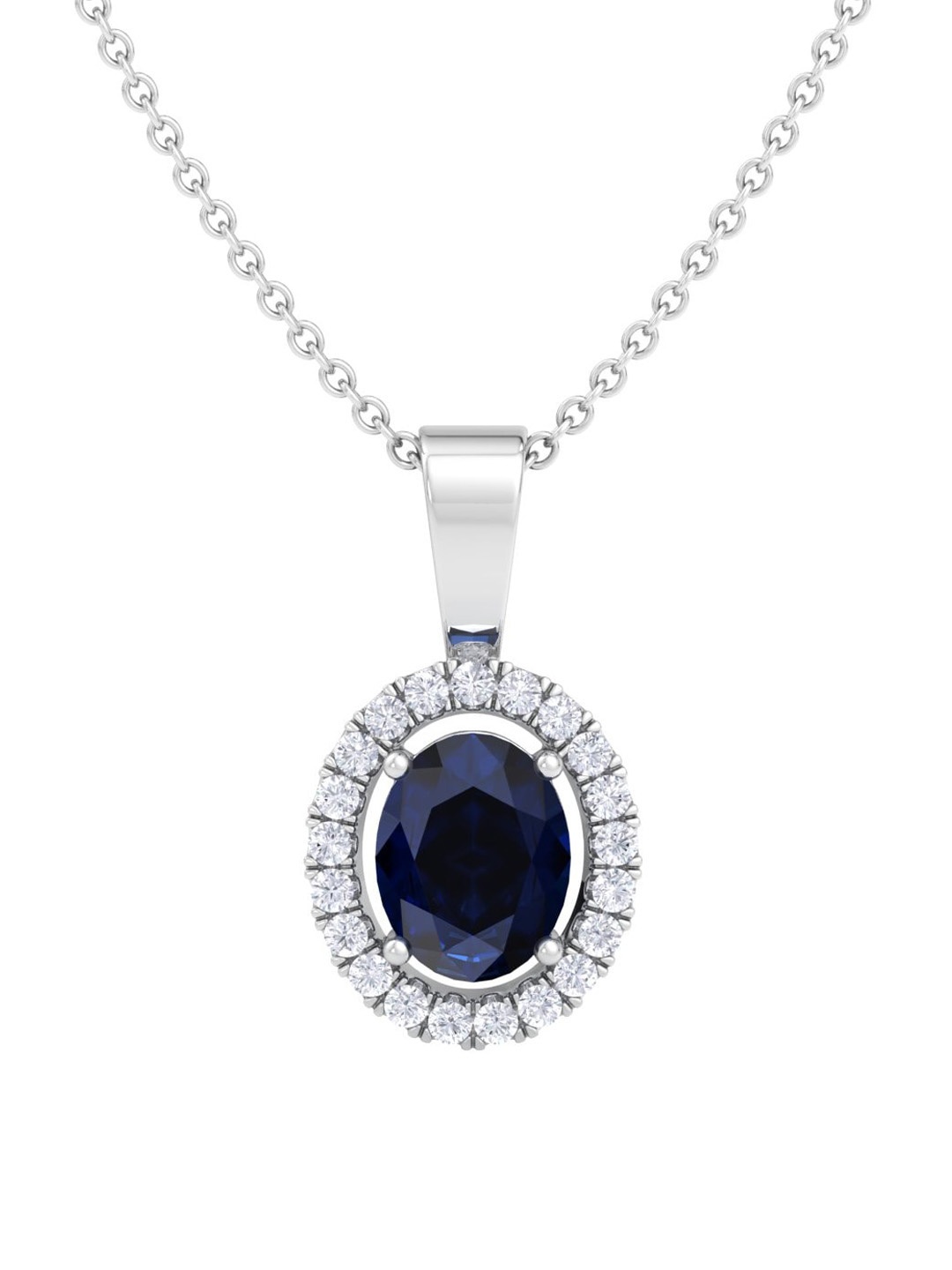 

Inddus Jewels 925 Sterling Silver CZ-Studded Pendant With Chain