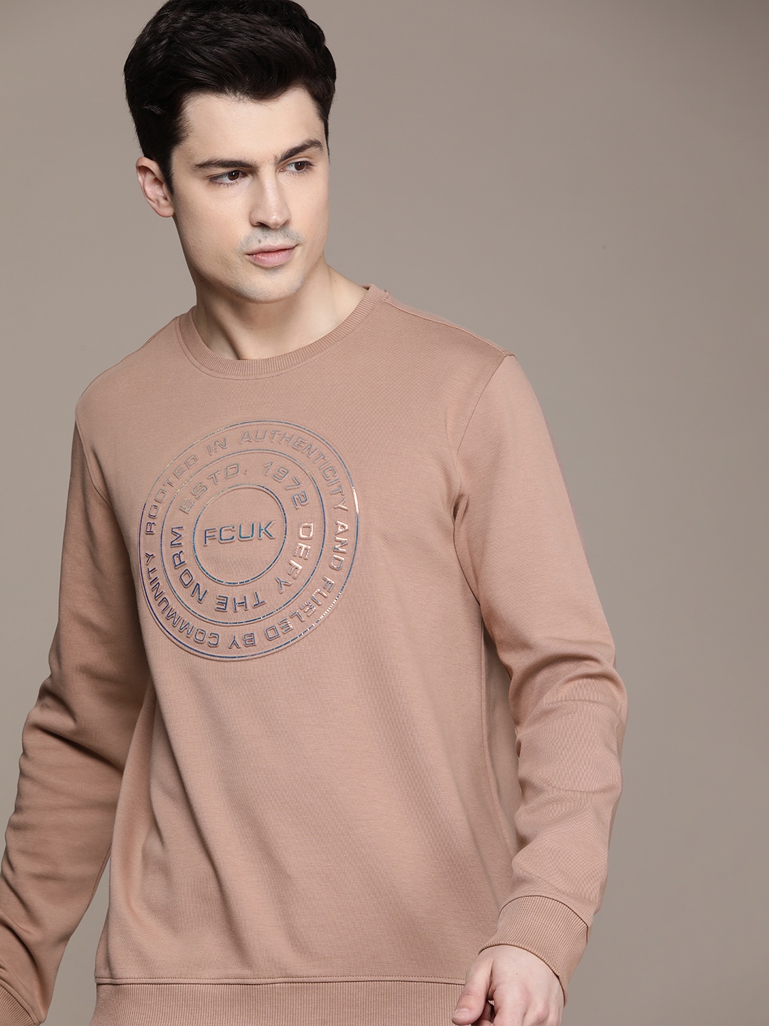 

FCUK Brand Logo Embossed Sweatshirt, Mauve