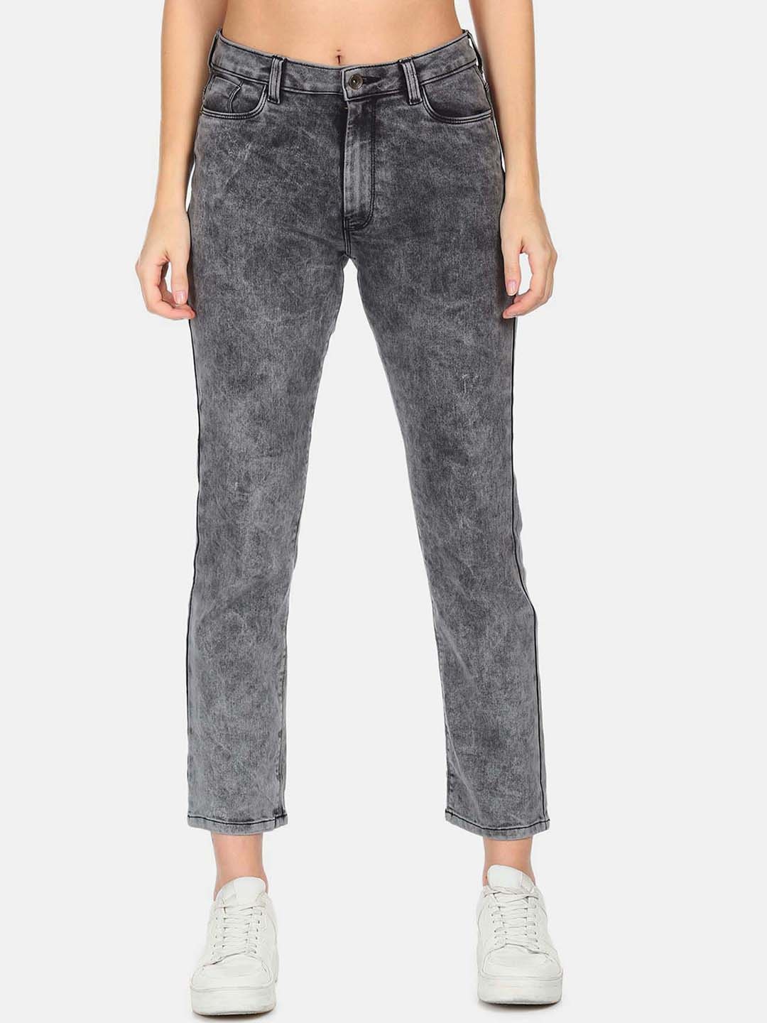 

Flying Machine Women Mid Rise Light Fade Jeans, Grey
