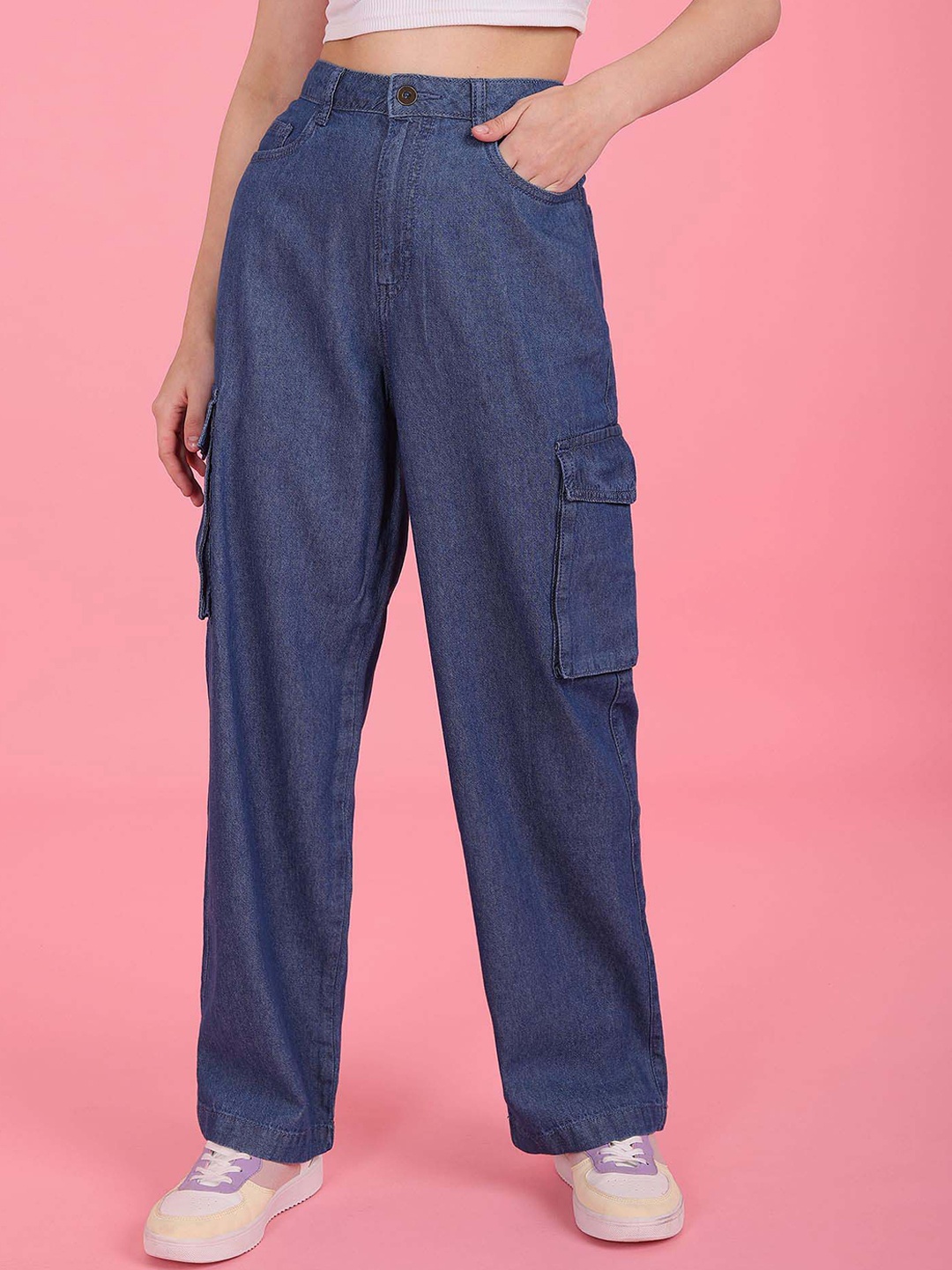 

Flying Machine Women Straight Fit Pure Cotton Jeans, Blue