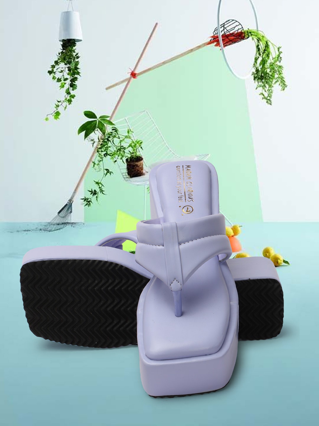 

madam glorious Comfortable Cushion Flatform Heels, Lavender