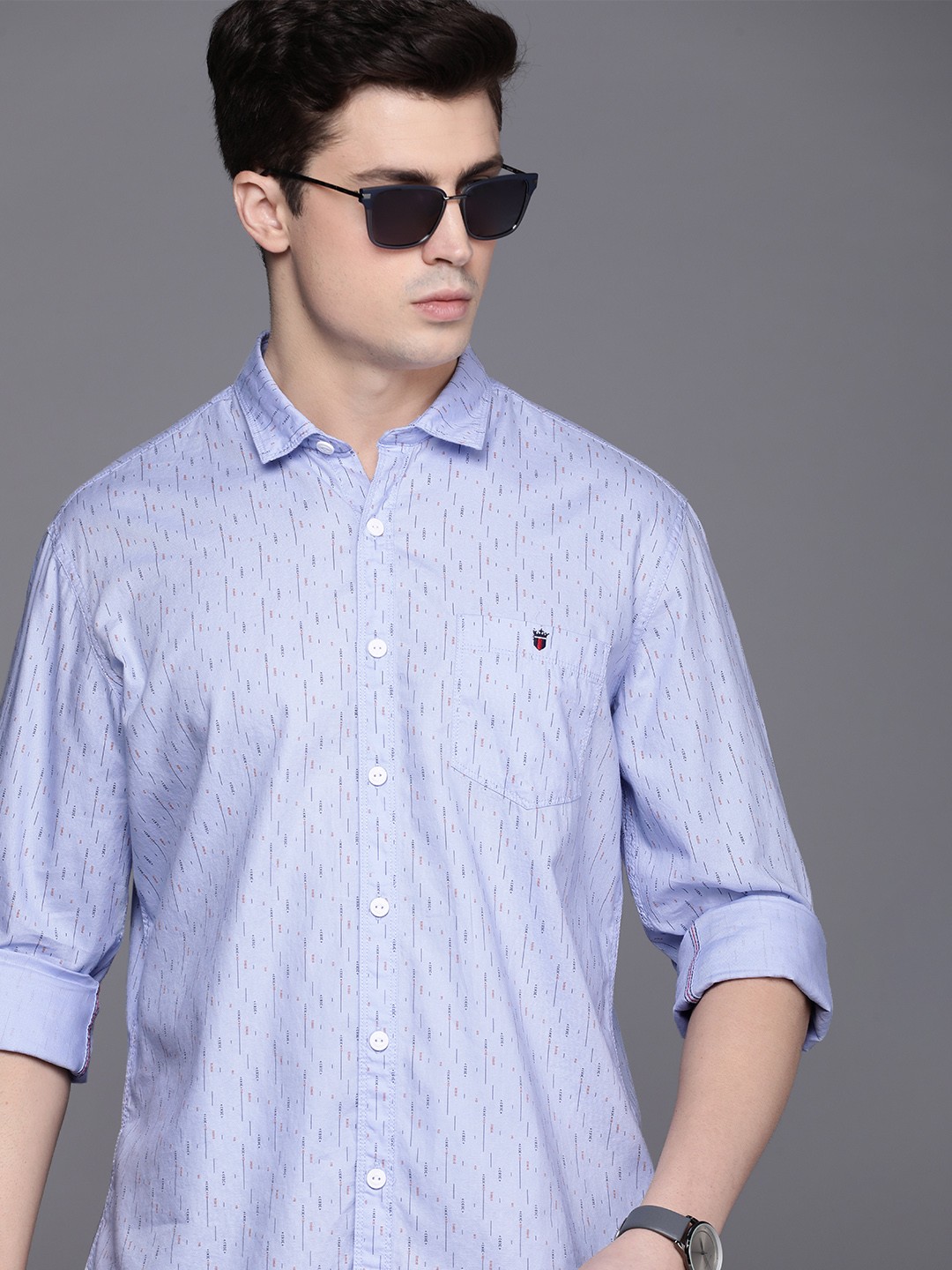 

Louis Philippe Jeans Pure Cotton Slim Fit Opaque Printed Casual Shirt, Lavender