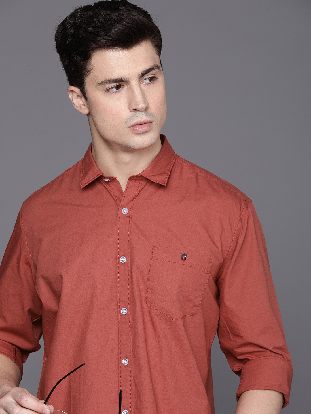 

Louis Philippe Jeans Pure Cotton Slim Fit Casual Shirt, Rust