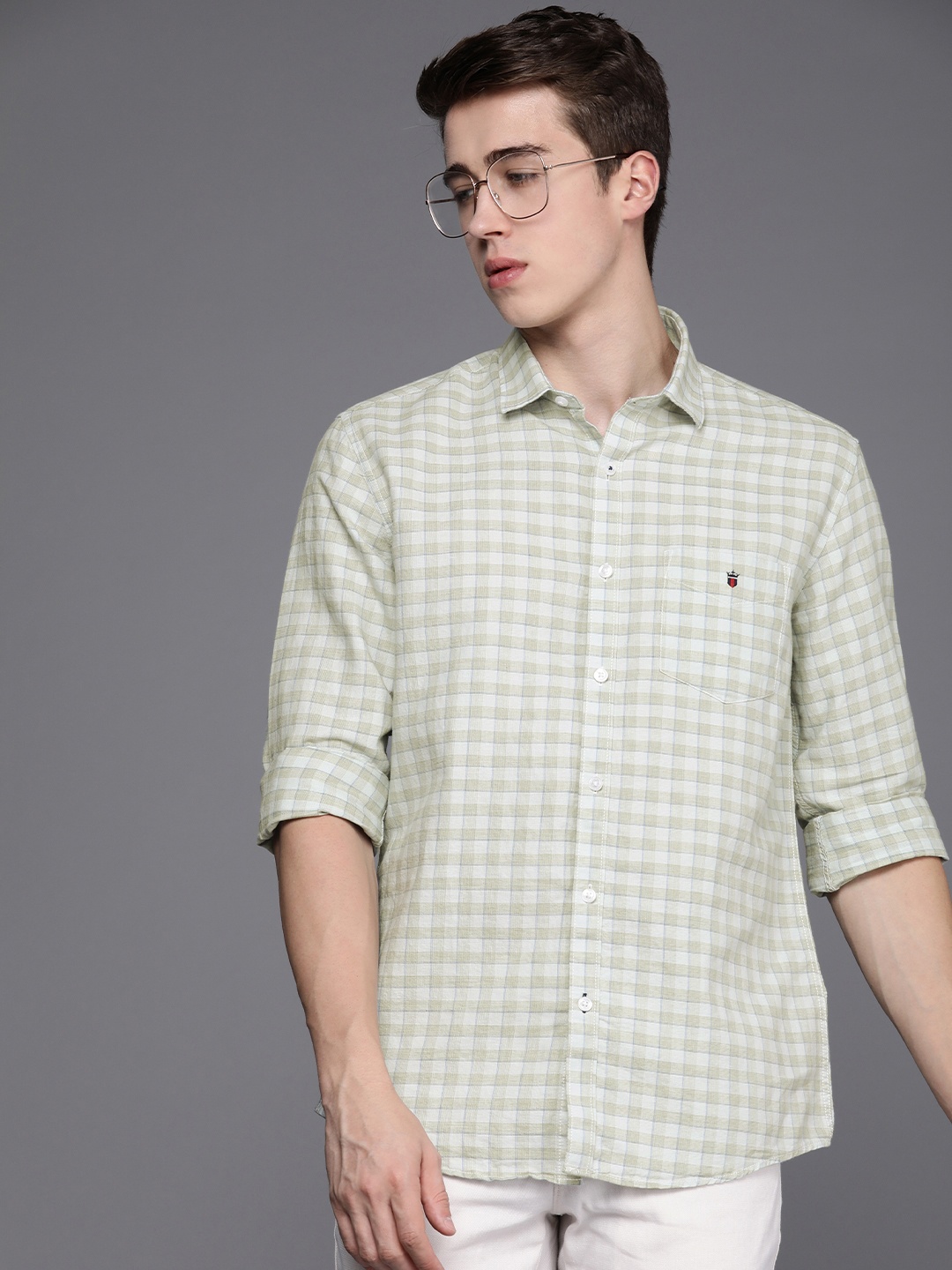 

Louis Philippe Sport Slim Fit Checked Casual Shirt, Olive
