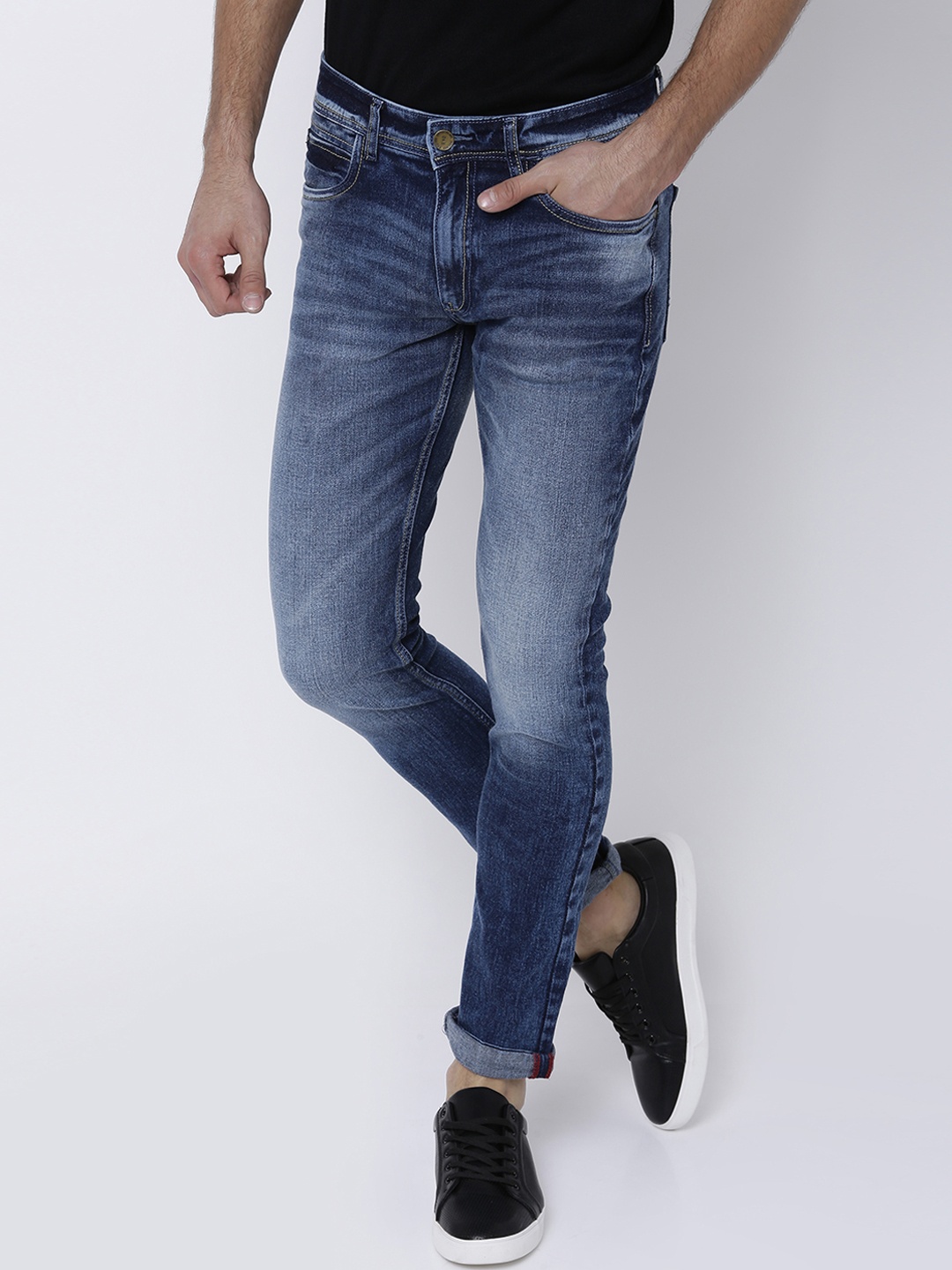 

LOCOMOTIVE Men Blue Slim Fit Mid-Rise Clean Look Stretchable Jeans