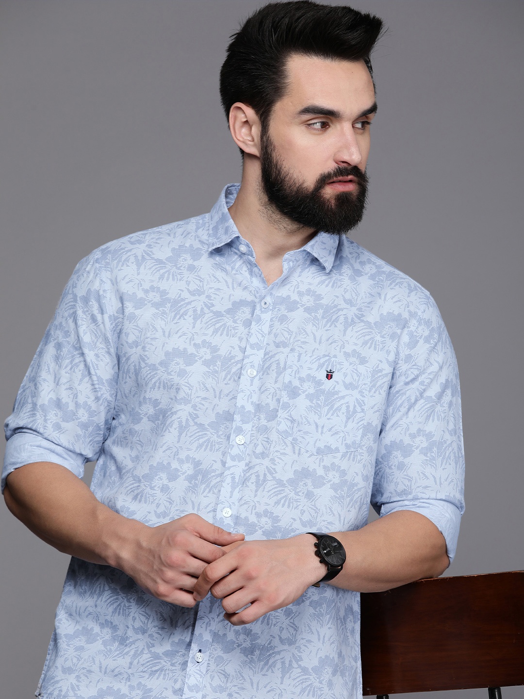 

Louis Philippe Sport Men Slim Fit Floral Printed Casual Shirt, Blue