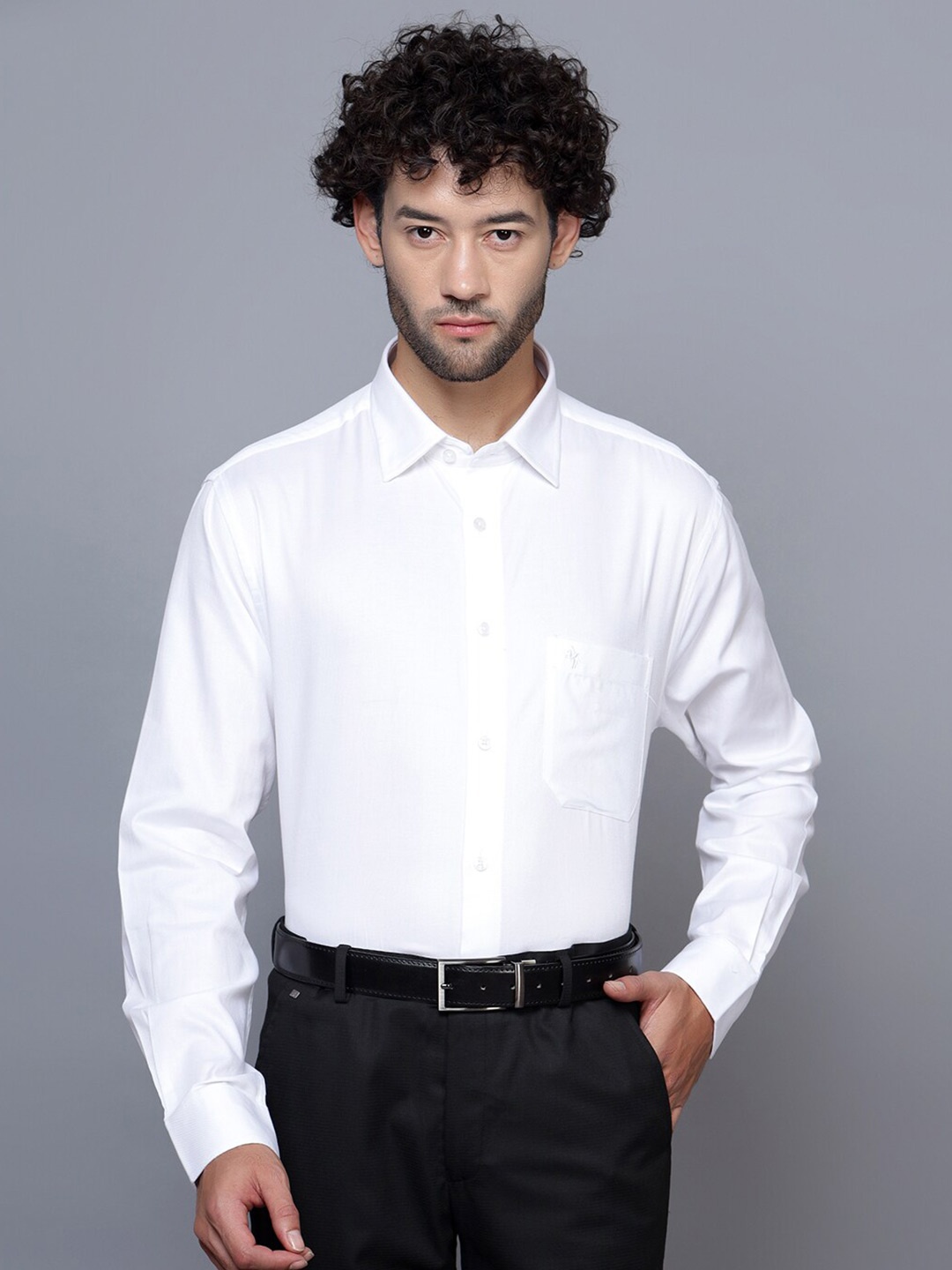 

Cantabil Smart Spread Collar Cotton Formal Shirt, White