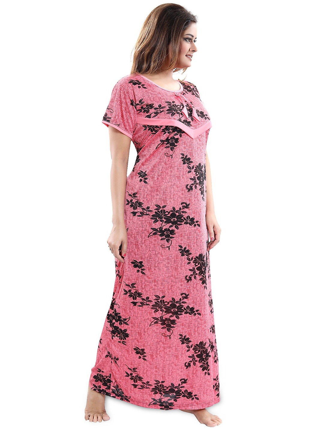 

SHOPPING STATION Floral Printed Satin Maxi Nightdress, Pink