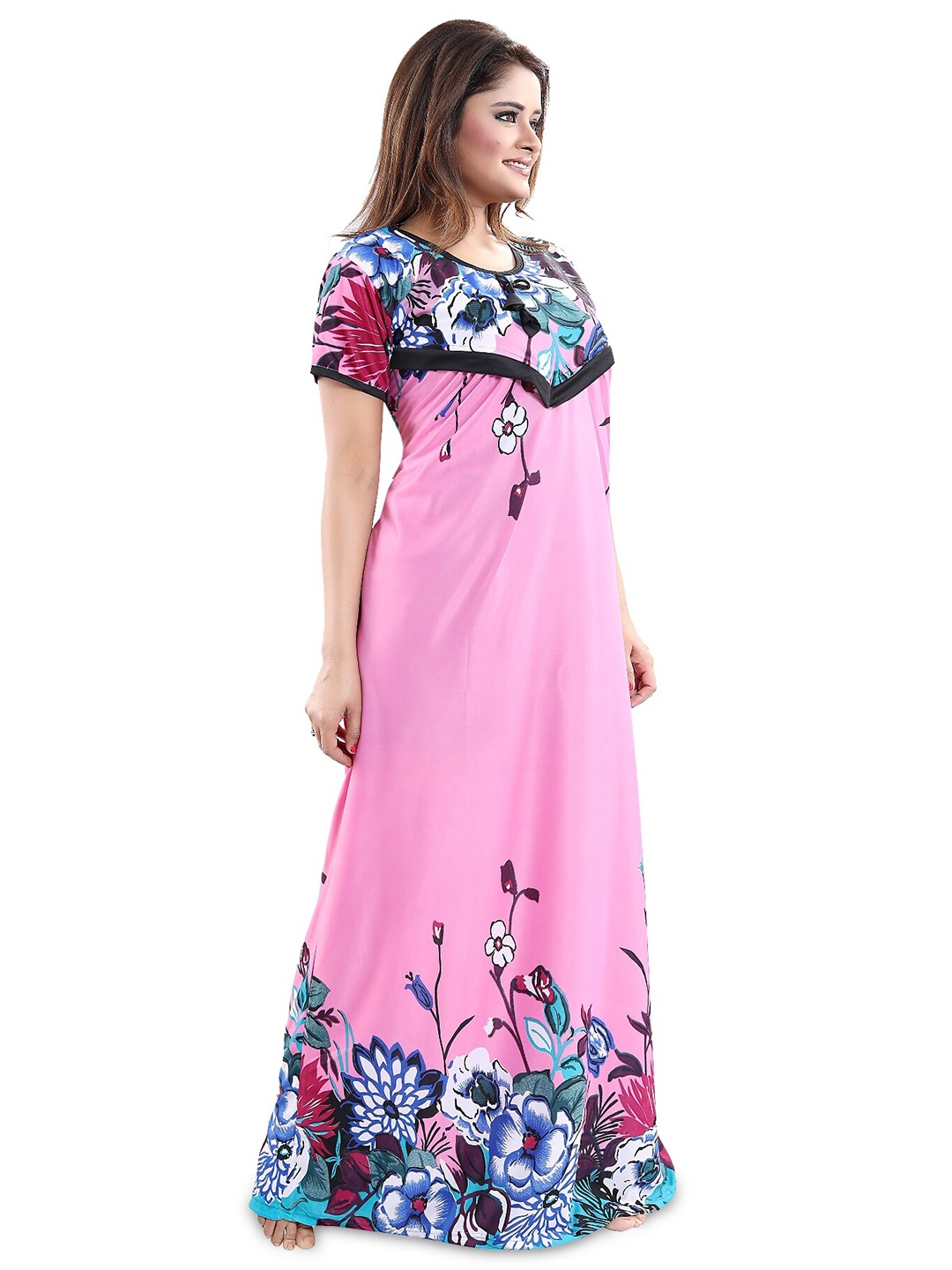 

SHOPPING STATION Floral Printed Satin Maternity Maxi Nightdress, Pink