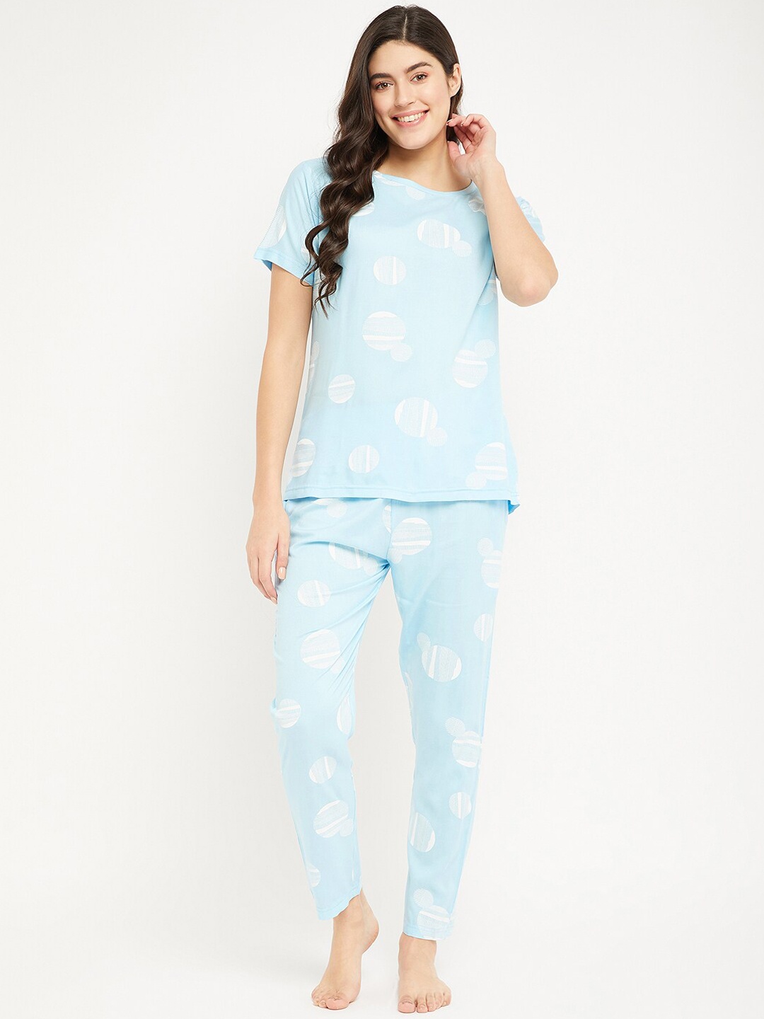 

FirstKrush Geometric Printed Night Suit, Blue