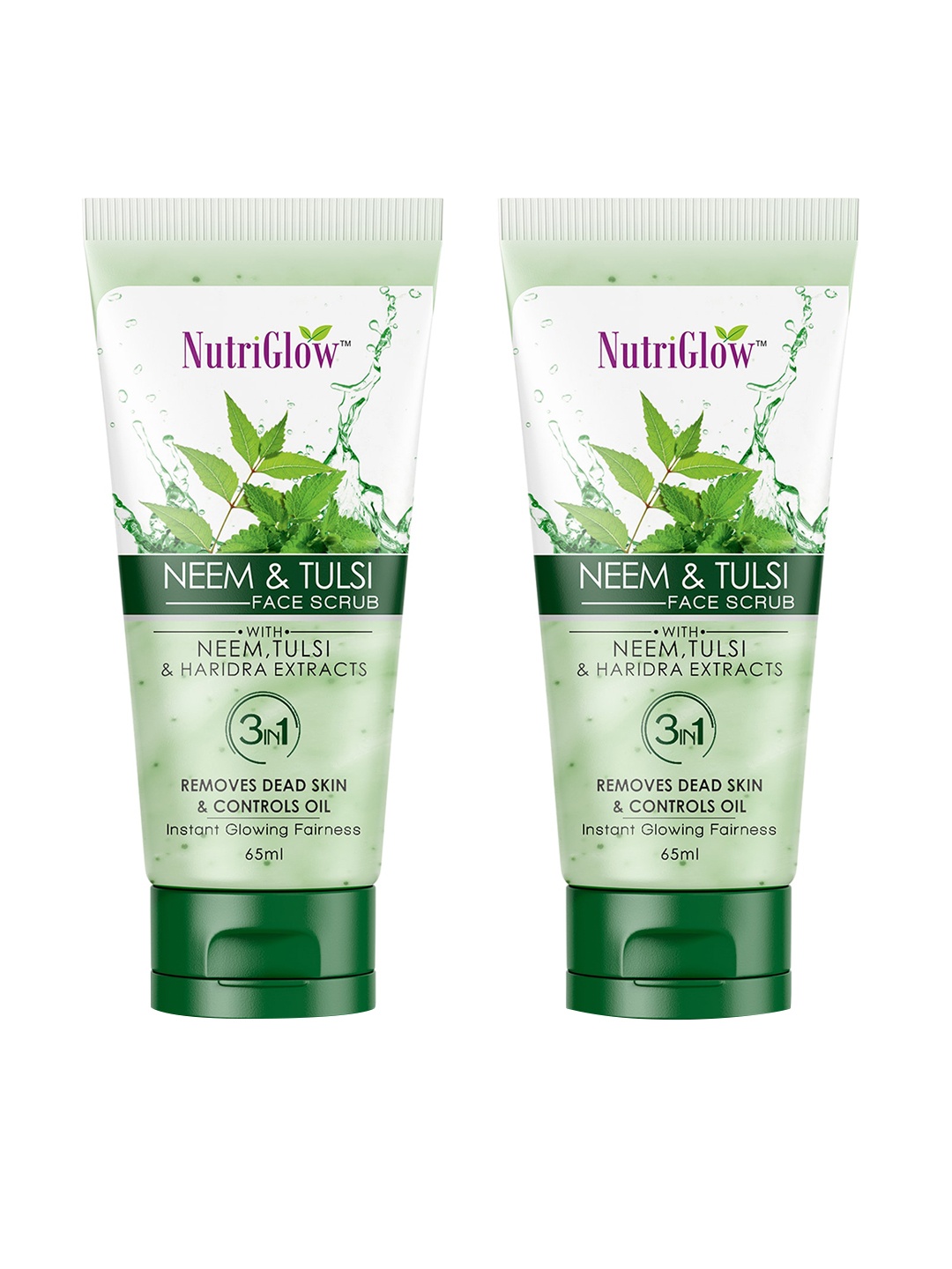 

NutriGlow Set Of 2 Face Scrub - 65ml Each, Green