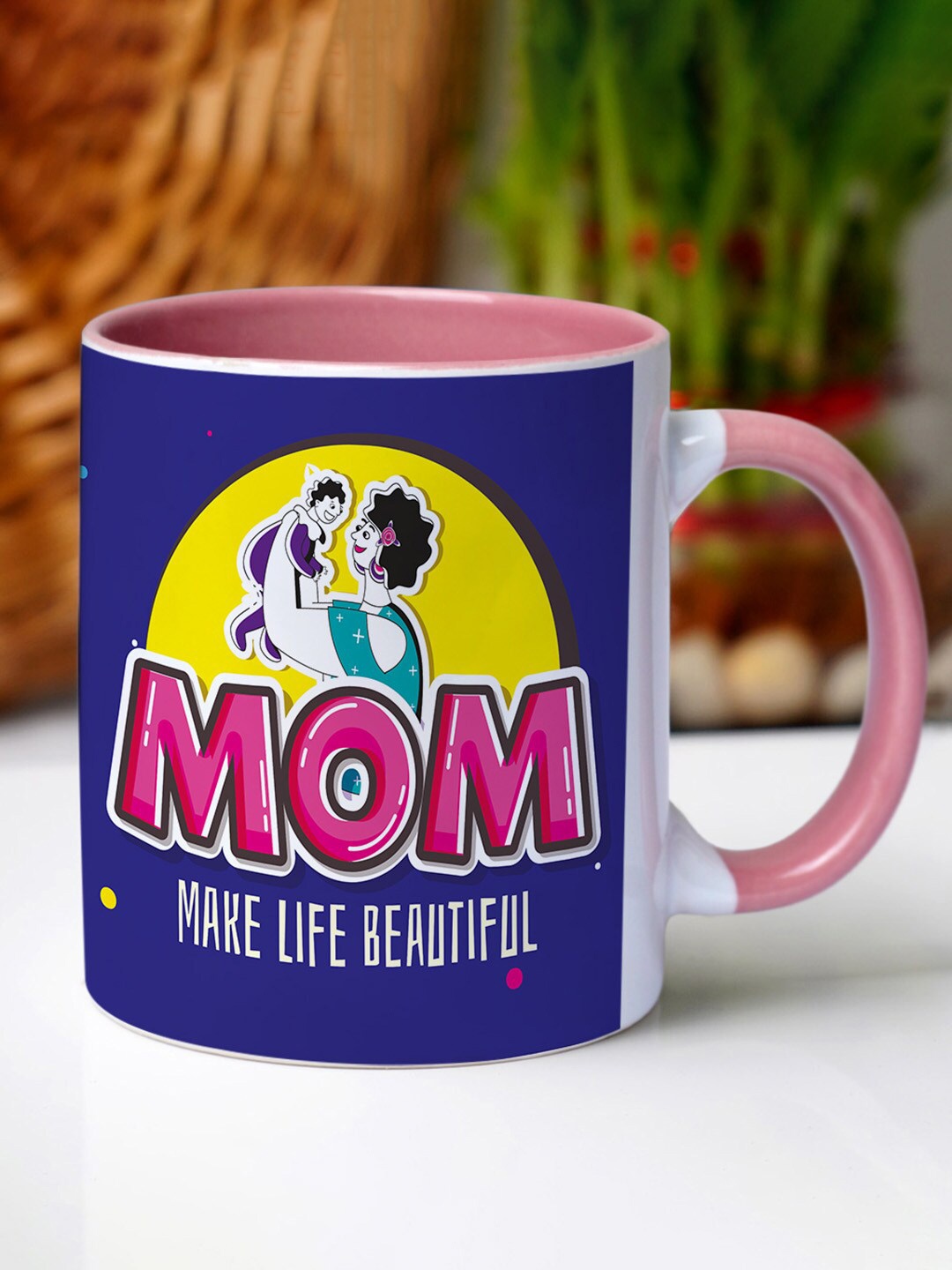 

Crazy Corner Mother's Day Blue & White Printed Ceramic Glossy Mug - 350 ML