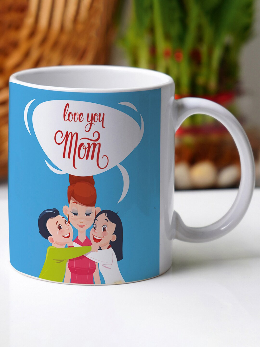 

Crazy Corner Mother's Day Blue & White Printed Ceramic Glossy Mug - 350 ML