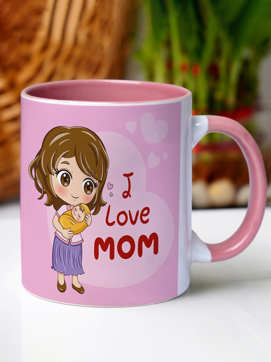 

Crazy Corner Mother's Day Pink & White Printed Ceramic Glossy Coffee Mug 350 ml
