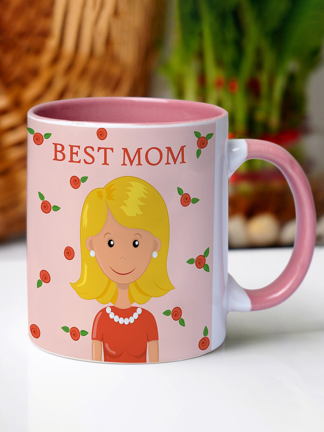 

Crazy Corner Mother's Day Pink & White Printed Ceramic Glossy Coffee Mug - 350 ML