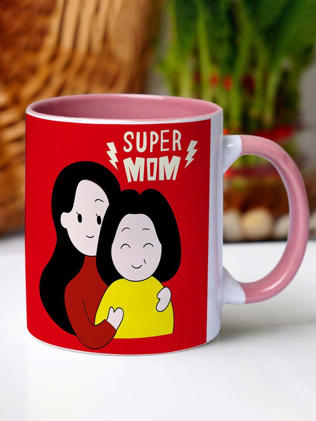 

Crazy Corner Mother's Day Red & White Printed Ceramic Glossy Coffee Mug - 350 ML