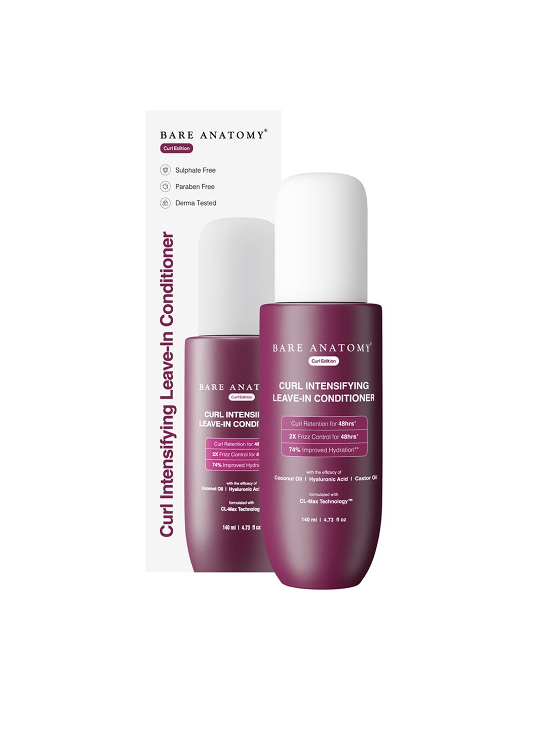 

Bare Anatomy Curl Intensifying Leave In Conditioner Cream 140ml, Transparent