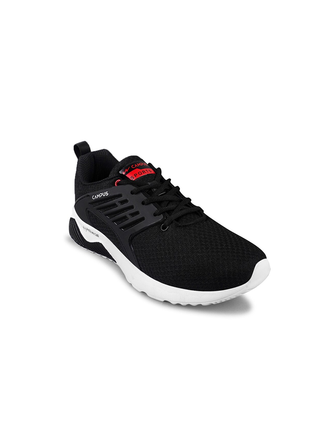 

Campus Men CRYSTA PRO Mesh Active Cell Non-Marking Running Shoes, Black