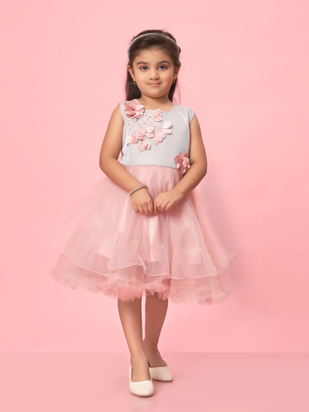 

Aarika Girls Net Fit & Flare Dress, Purple