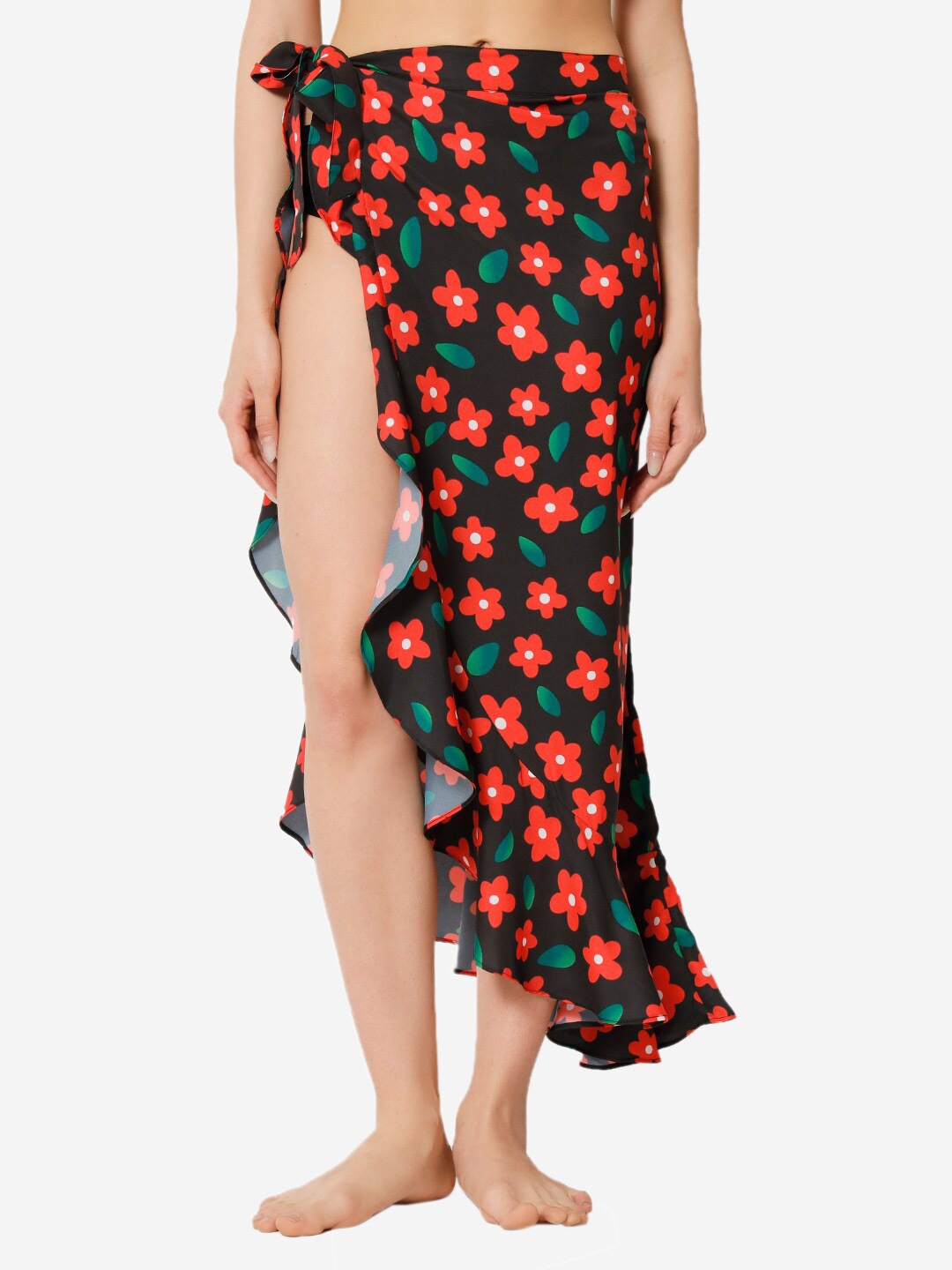 

Beau Design Women Printed Cover-Up Sarong, Red