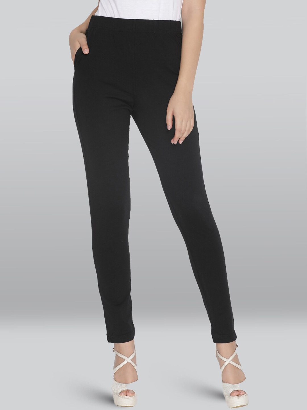 

LYRA Women Smart Slim Fit Cotton High-Rise Trousers, Black