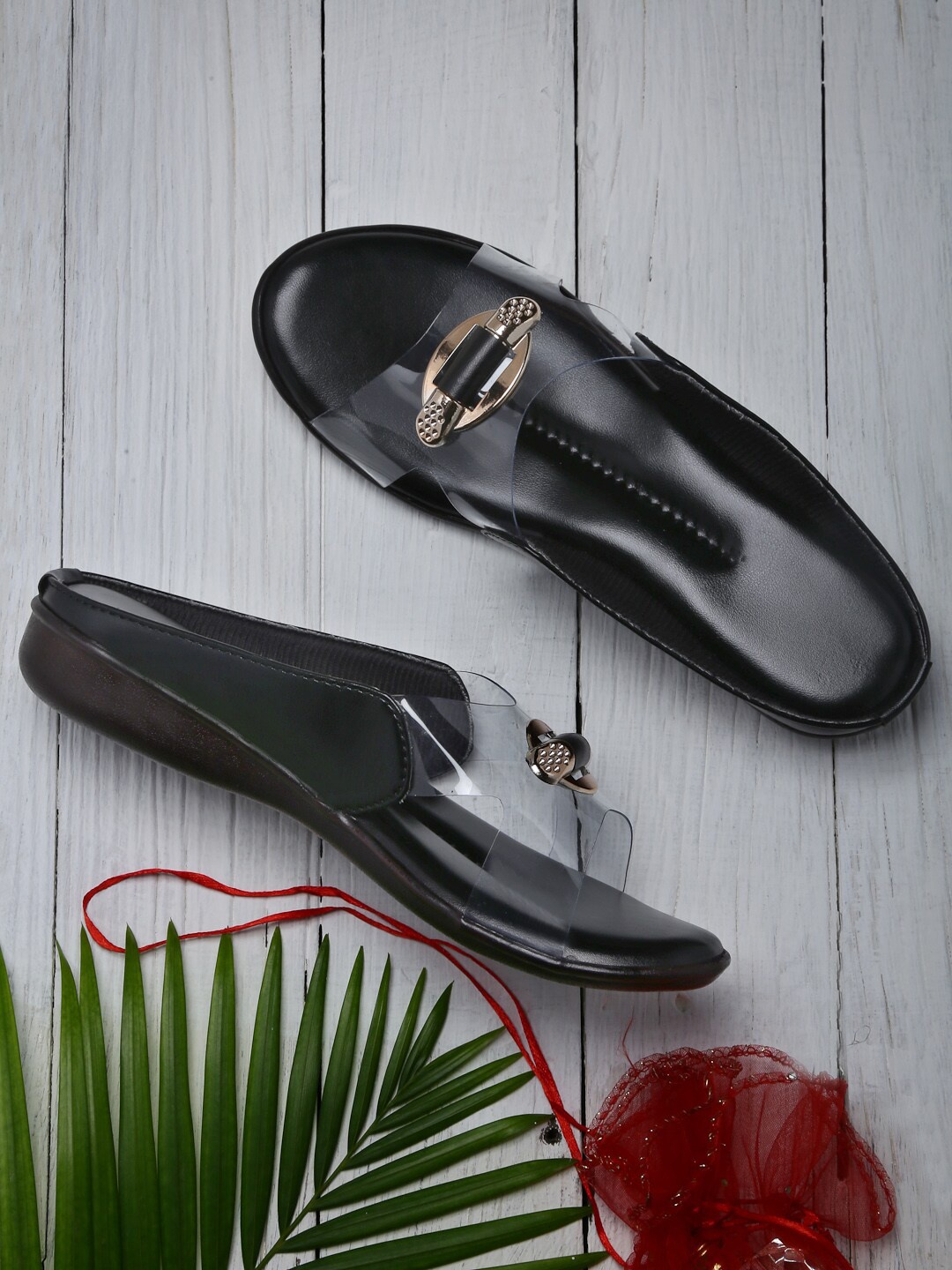 

DEAS Women Open Toe Slip On Flats, Black
