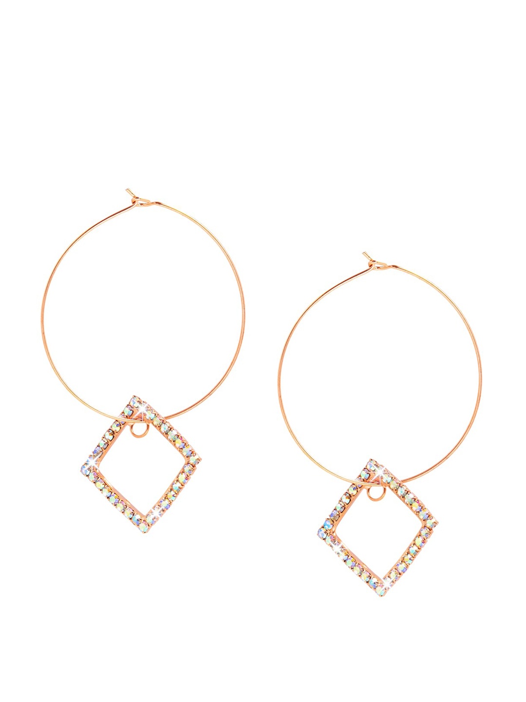 

Shining Jewel - By Shivansh Rose Gold-Plated Contemporary Hoop Earrings