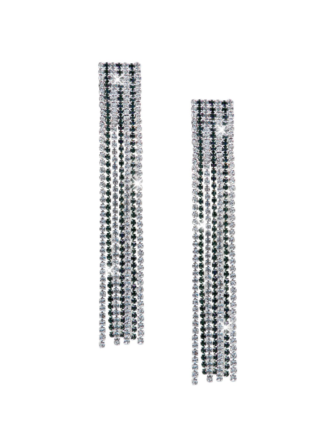 

Shining Jewel - By Shivansh Silver-Plated Contemporary Drop Earrings, Green